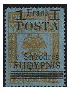 SELLOS DE ALBANIA 1919 - SELLOS FISCALES DE LA ADMINISTRACION AUSTRO HUNGARA TIPO A  CON SOBRECARGA - 1 VALOR