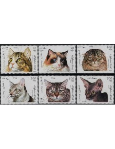 SELLOS DE AFGHANISTAN 1997 - GATOS - 6 VALORES