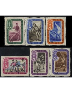 SELLOS RUSIA 1957 - JUEGOS OLIMPICOS DE MELBOURNE - 6 VALORES 