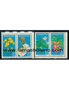 SELLOS ESTADOS UNIDOS 1979 - FLORES PROTEGIDAS - 4 VALORES 2 DIPTICOS - CORREO