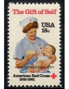 SELLOS ESTADOS UNIDOS 1981 - CRUZ ROJA AMERICANA CENTENARIO - 1 VALOR - CORREO