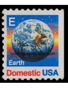 SELLOS ESTADOS UNIDOS 1988 - SELLO PROVISIONAL CON LETRA E Y TIERRA - 1 VALOR SIN DENTAR LADO DERECHO - CORREO