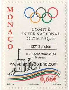 SELLOS MONACO 2015 - COMITÉ INTERNACIONAL OLÍMPICO - 1 VALOR - CORREO 