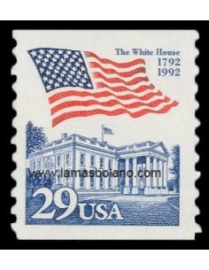 SELLOS ESTADOS UNIDOS 1992 - CASABLANCA Y BANDERA - 1 VALOR DENTADO VERTICAL - CORREO