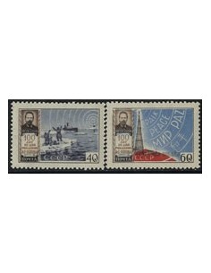 SELLOS RUSIA 1959 - CENTENARIO DEL NACIMIENTO DEL FISICO A.S. POPOV - 2 VALORES