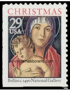 SELLOS ESTADOS UNIDOS 1992 - NAVIDAD - 1 VALOR SIN DENTAR IZQUIERDA Y ABAJO - CORREO