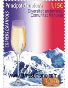 SELLOS ANDORRA ESPAÑOLA 2016 - DIVERSITAT ANDORRANA, COMUNIDAD FRANCESA - 1 VALOR - CORREO
