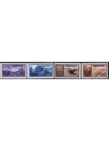 SELLOS DE ALBANIA 1970 - REFORMA AGRARIA 25 ANIVERSARIO - 4 VALORES