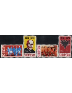 SELLOS DE ALBANIA 1972 - 60 ANIVERSARIO DE LA INDEPENDENCIA - 4 VALORES