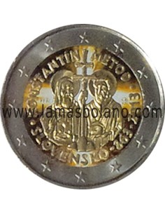 2 EUROS  COLOR ESLOVAQUIA 2013 - 1150 ANIVERSARIO DE LA LLEGADA DE LOS APOSTOLES CIRILO Y METODIO
