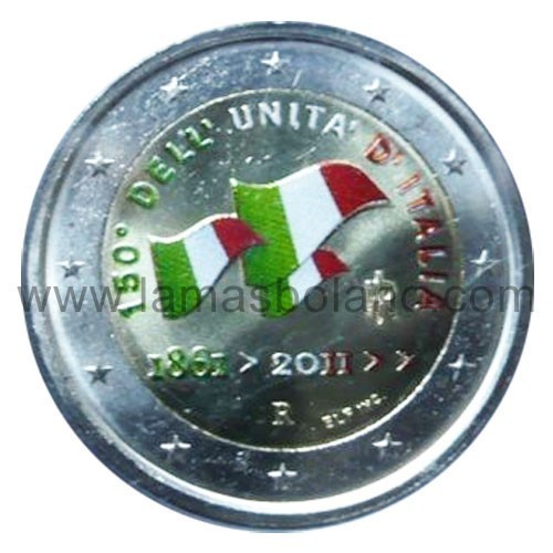 MONEDA 2 EUROS COLOR ITALIA 2011 - UNIFICACION DE ITALIA