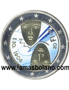 MONEDA 2 EUROS  COLOR FINLANDIA 2006 - SUFRAGIO UNIVERSAL PRIMER CENTENARIO