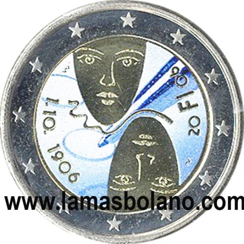 MONEDA 2 EUROS  COLOR FINLANDIA 2006 - SUFRAGIO UNIVERSAL PRIMER CENTENARIO