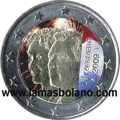 MONEDA 2 COLOR EUROS LUXEMBURGO 2009 - GRAN DUQUESA CARLOTA  90 ANIVERSARIO DEL ACCESO AL TRONO