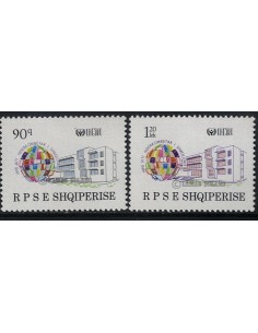 SELLOS DE ALBANIA 1990 - AÑO INTERNACIONAL DE LA ALFABETIZACION - 2 VALORES