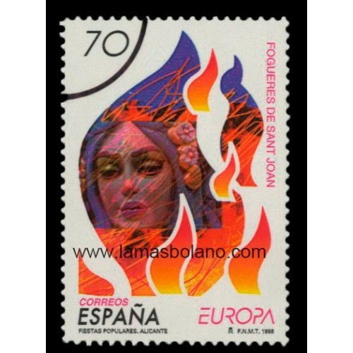 SELLOS ESPAÑA 1998 SPECIMEN-MUESTRA - EUROPA 88 CEPT, HOGUERAS DE SAN JUAN - 1 VALOR - CORREO