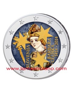 MONEDA 2 EUROS COLOR ESLOVENIA 2014 - 600 ANIVERSARIO CORONACION DE BARBARA CELJE