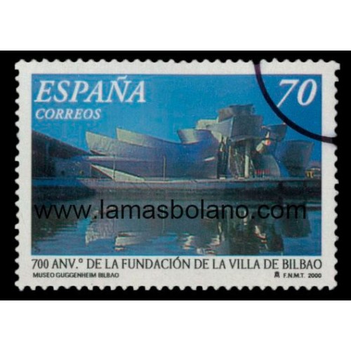 SELLOS ESPAÑA 2000 SPECIMEN-MUESTRA FUNDACION DE LA VILLA DE BILBAO 700 ANIVERSARIO - 1 VALOR - CORREO