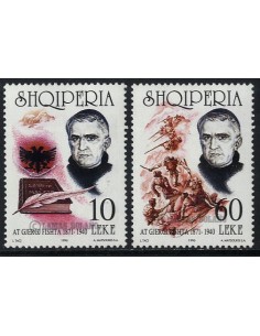 SELLOS DE ALBANIA 1996 - HOMENAJE A GJERGJ FISHTA POETA - 2 VALORES