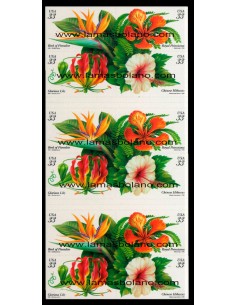 SELLOS ESTADOS UNIDOS 1999 - FLORES TROPICALES - 12 VALORES AUTOADHESIVOS CARNET 3 SERIES - CORREO