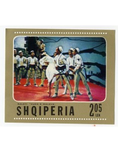 SELLOS DE ALBANIA 1976 - BALLET MUSICAL CUCA E MALEVE - HOJITA BLOQUE