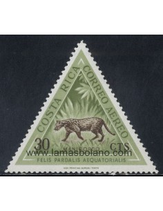 SELLOS COSTA RICA 1963 - PROTECCION DE LOS ANIMALES SALVAJES - LEOPARDO - 1 VALOR - AEREO