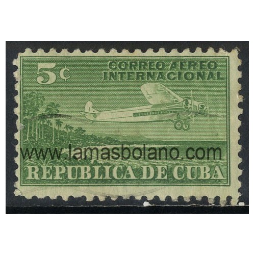SELLOS CUBA 1931 - AVION SOBREVOLANDO LA COSTA - 1 VALOR - AEREO