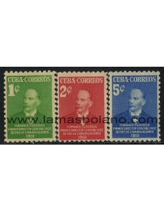 SELLOS CUBA 1951 - FERNANDO FIGUEREDO PRIMER DIRECTOR RETIRO DE COMUNICACIONES - 3 VALORES - CORREO