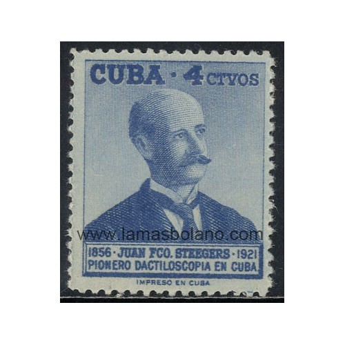 SELLOS CUBA 1957 - JUAN FRANCISCO STEEGERS Y PERERA CENTENARIO DEL NACIMIENTO - 1 VALOR - CORREO