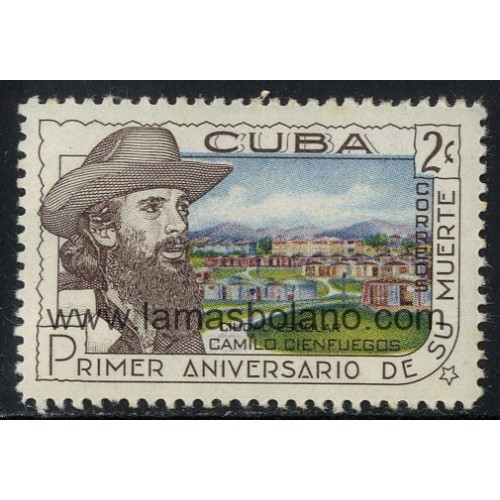 SELLOS CUBA 1960 - CAMILO CIENFUEGOS ANIVERSARIO FALLECIMIENTO - 1 VALOR - CORREO