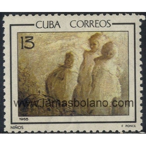 SELLOS CUBA 1965 - OBRAS DE ARTE DEL MUSEO NACIONAL - F. PONCE - 1 VALOR - CORREO