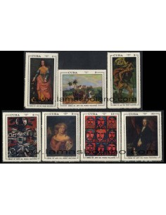 SELLOS CUBA 1971 - OBRAS DE ARTE DEL MUSEO NACIONAL - 7 VALORES - CORREO
