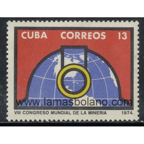 SELLOS CUBA 1974 - 8 CONGRESO MUNDIAL DE LA MINERIA - 1 VALOR - CORREO