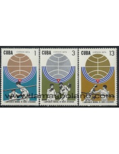 SELLOS CUBA 1974 - CAMPEONATOS DEL MUNDO DE BOXEO - 3 VALORES - CORREO