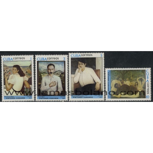 SELLOS CUBA 1977 - JORGE ARCHE PINTOR CUBANO - PINTURA - 4 VALORES - CORREO