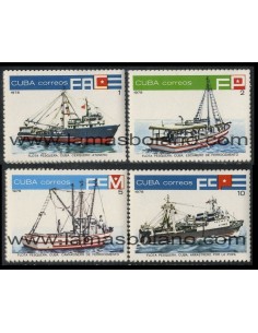 SELLOS CUBA 1978 - FLOTA PESQUERA CUBANA - 4 VALORES - CORREO