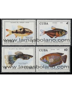 SELLOS CUBA 1978 - PECES DEL ACUARIO DEL PARQUE LENIN - 4 VALORES - CORREO
