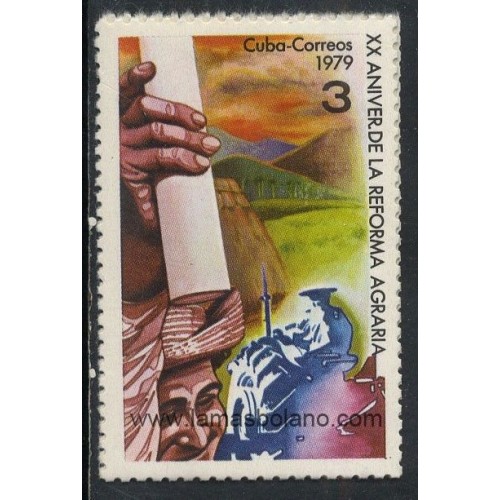 SELLOS CUBA 1979 - REFORMA AGRARIA 25 ANIVERSARIO - 1 VALOR - CORREO