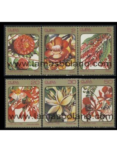 SELLOS CUBA 1984 - FLORES DEL CARIBE - 6 VALORES - CORREO