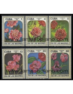 SELLOS CUBA 1985 - DIA DE LAS MADRES - FLORES - 6 VALORES - CORREO