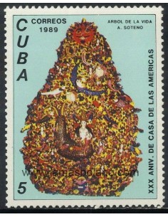 SELLOS CUBA 1989 - CASA DE LAS AMERICAS 30 ANIVERSARIO - 1 VALOR - CORREO