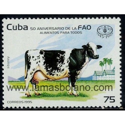 SELLOS CUBA 1995 - FAO 50 ANIVERSARIO - 1 VALOR - CORREO
