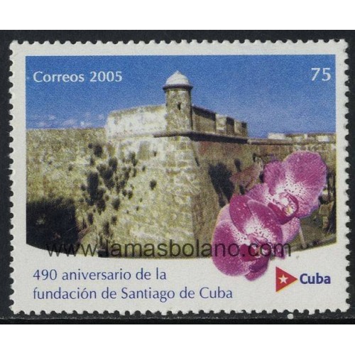 SELLOS CUBA 2005 - SANTIAGO DE CUBA 490 ANIVERSARIO DE SU FUNDACION - 1 VALOR - CORREO