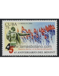 SELLOS CUBA 2006 - MINISTERIO DEL INTERIOR DE CUBA 45 ANIVERSARIO - 1 VALOR - CORREO
