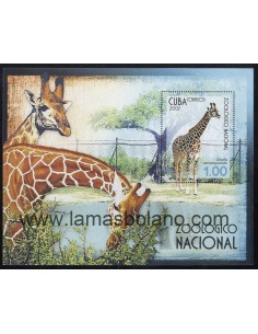 SELLOS CUBA 2007 - PARQUE ZOOLOGICO NACIONAL - GIRAFA - HOJITA BLOQUE SIN DENTAR