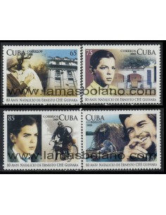 SELLOS CUBA 2008 - ERNESTO CHE GUEVARA REVOLUCIONARIO CUBANO - 4 VALORES - CORREO