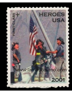 SELLOS ESTADOS UNIDOS 2002 - HOMENAJE A LOS HEROES DEL 11 DE SETIEMBRE, VALOR 1ª CLASE - 1 VALOR AUTOADHESIVO - CORREO