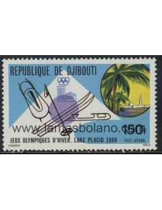 SELLOS DJIBOUTI 1980 - OLIMPIADA DE INVIERNO DE LAKE PLACID - 1 VALOR - AEREO