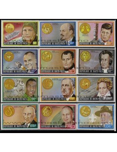 SELLOS DE ALTO VOLTA 1974 - PERSONAJES Y SIGNOS DEL ZODIACO - 12 VALORES