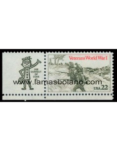 SELLOS ESTADOS UNIDOS 1985 - USE ZIP CODE, VETERANOS DE LA PRIMERA GUERRA MUNDIAL - 1 VALOR - CORREO